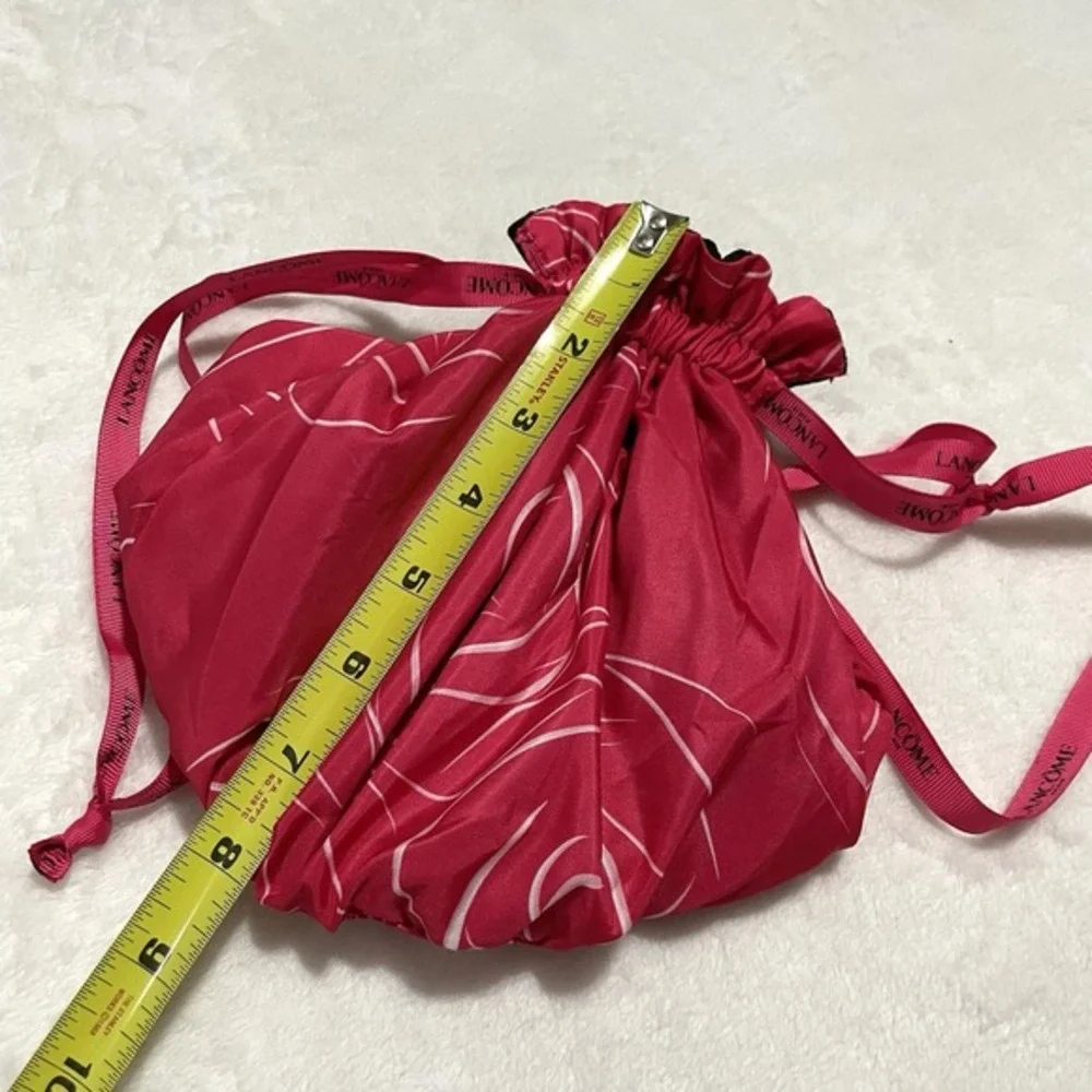 Lancome Makeup Bag Reversible Toiletry‎ Black Pink Drawstring Bucket Pouch